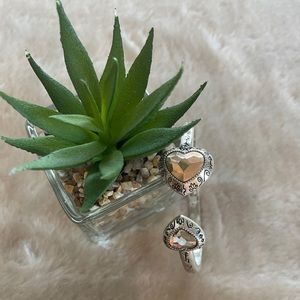 Brighton Silver Heart Bracelet w/hinge opening